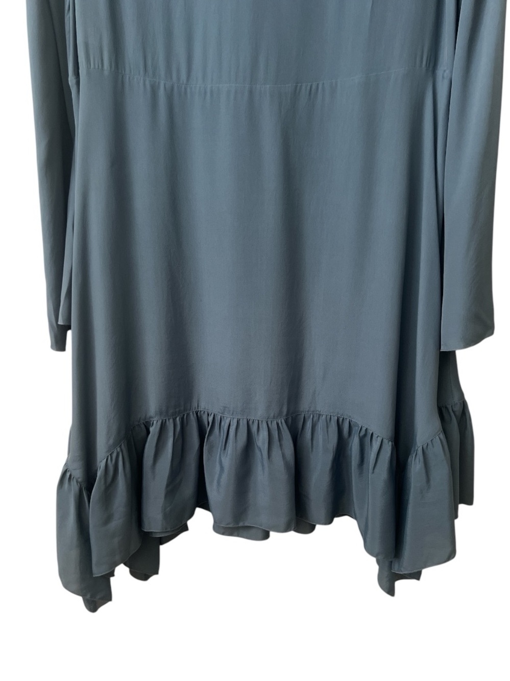 See By Chloé Silk Blend Tie Neck Ruffle Dress Mirage Blue US 8 | EU 40 - Picture 6 of 12